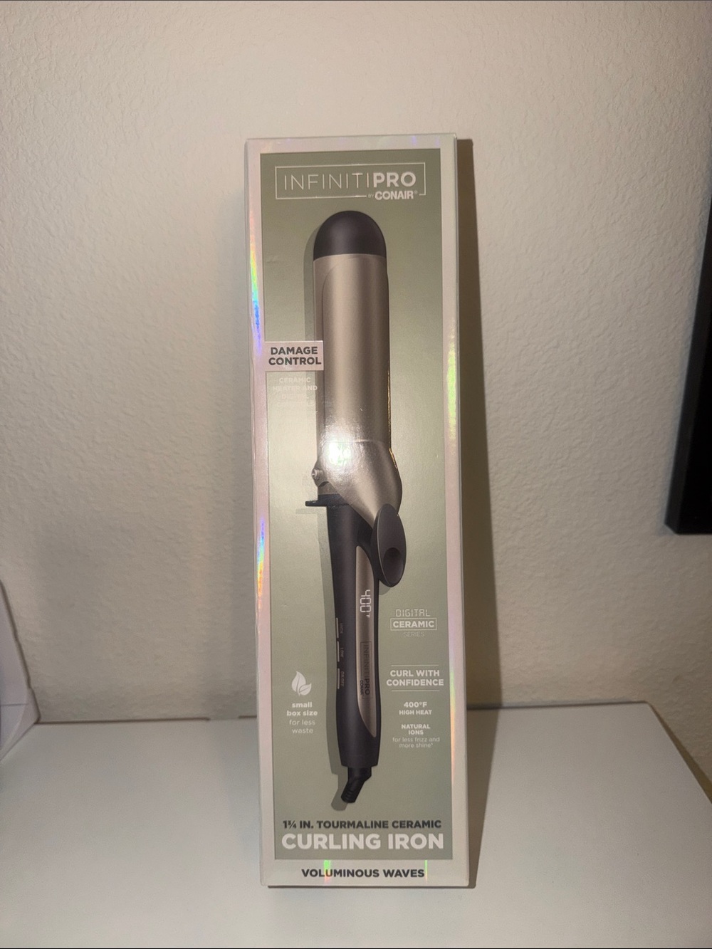 InfinitiPro Conair 1 3/4” Tourmaline Ceramic Curling Iron - Champagne/Black